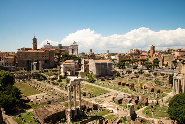Author - Luciano Lattanzi, a view across Forum Romanum in Rome